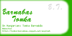 barnabas tomka business card