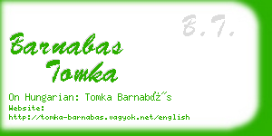 barnabas tomka business card